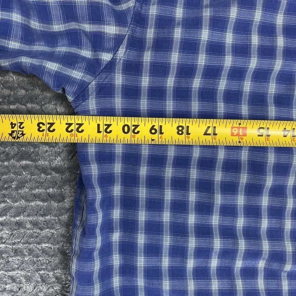The North Face Shirt Mens M Blue Plaid Long Sleeve Button Up Vented Hiking